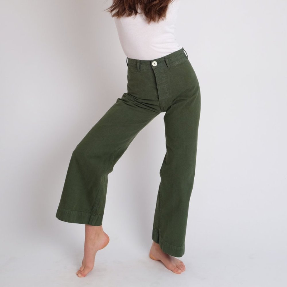 Jesse Kamm Sailor Pants, Olive - Size 6